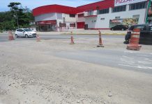 Apesar das reclamações, buraco na rodovia Antônio Heil ainda não foi consertado