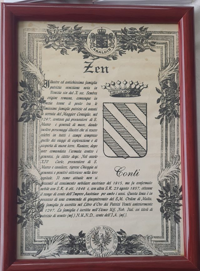 família Zen documento Consiglio Araldico Italiano