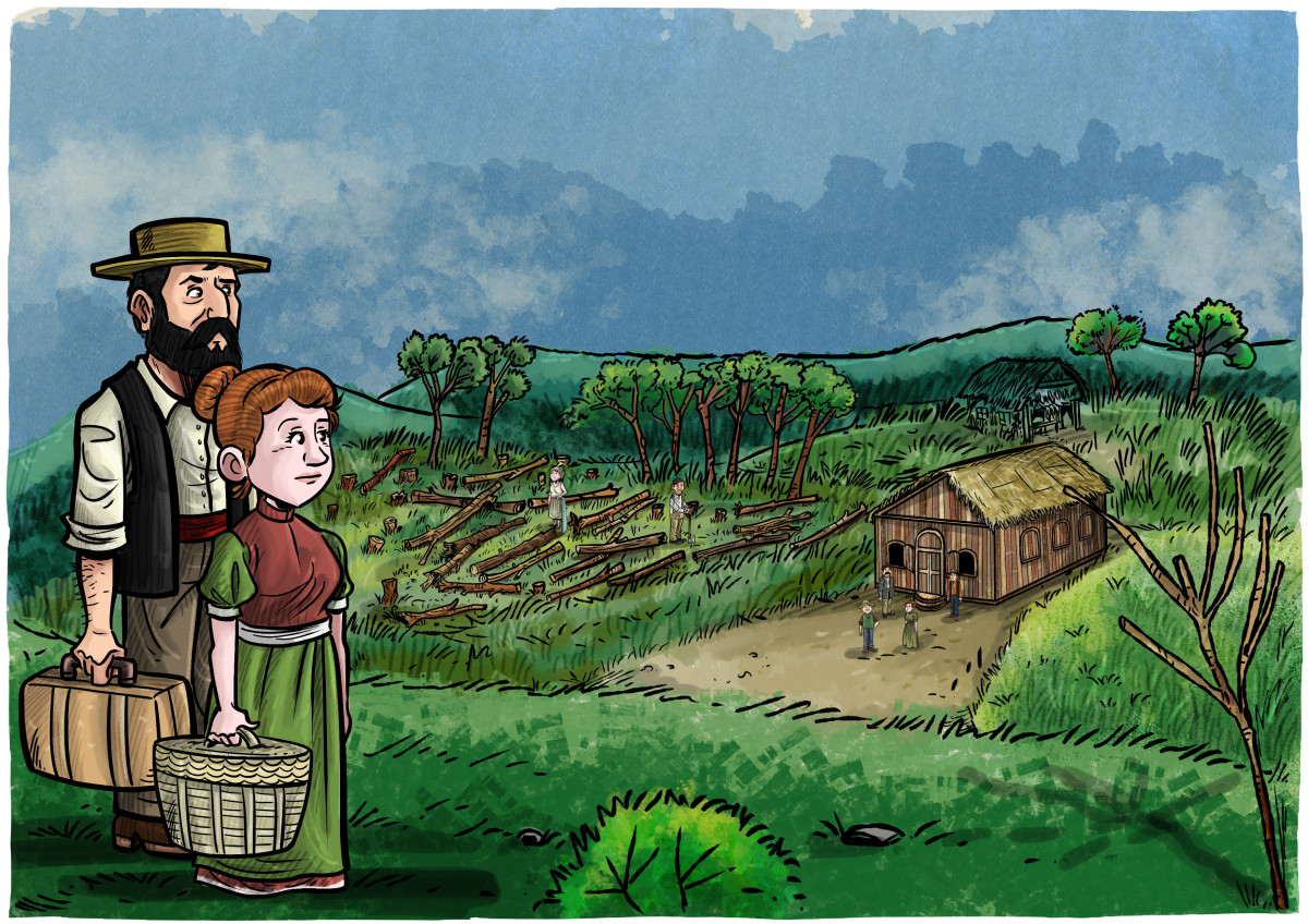 Ilustração 150 anos da Grande Imigração Italiana
