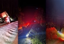 Caminhão sai da pista e para em ribanceira em Botuverá Botuverá