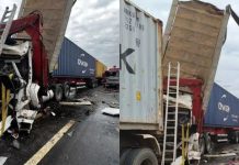 Bombeiros divulgam detalhes de acidente entre caminhões e carreta na BR-470, em Indaial Indaial