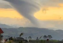 Nuvem funil: fenômeno é registrado no Alto Vale em meio à frente fria no fim de semana Nuvem funil