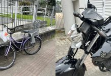 Vítimas são conduzidas ao hospital após acidente entre moto e bicicleta em Brusque
