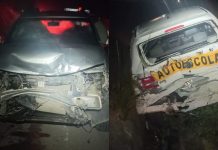 Carro de autoescola é atingido em colisão durante a madrugada na Antônio Heil