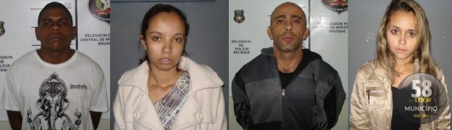 Deivid Barbosa Vieira, Ketlin Natalia da Conceição, Luiz Eduardo Domingues e Walesca Vieira foram presos na madrugada desta terça-feira, 3 de julho, enquanto arrombavam veículos no Jardim Azaleia