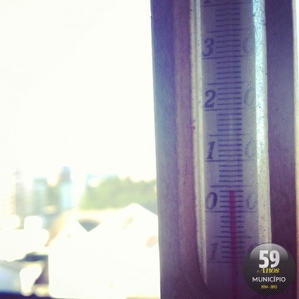 Temperatura de 4°C no Centro de Brusque, às 08h30 desta quarta-feira, 24 de julho