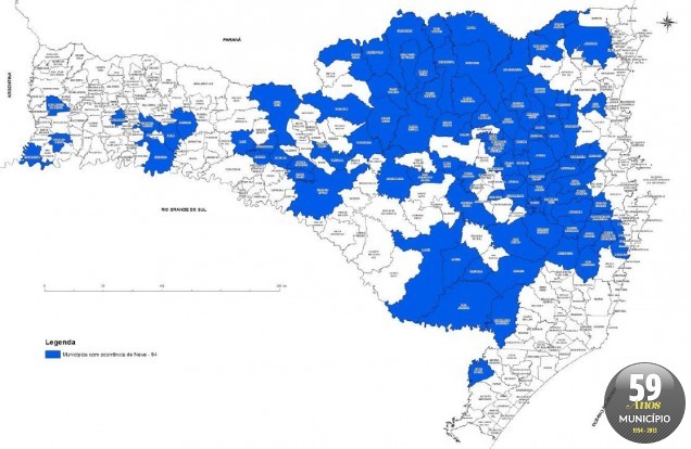Neve ampla atingiu um terço de SC